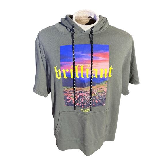 No Boundaries Men's Hoodie with Short Sleeves Green Size 2XL (50-52) - Picture 1 of 4